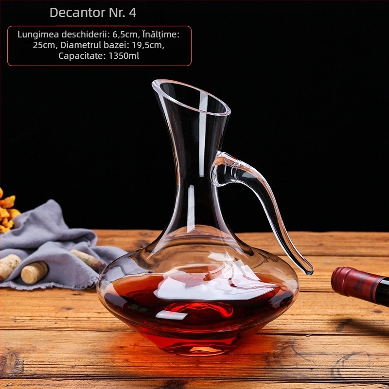 Decantor din cristal pentru vin, stil european, capacitate 1000 ml sau mai mult, design modern minimalist