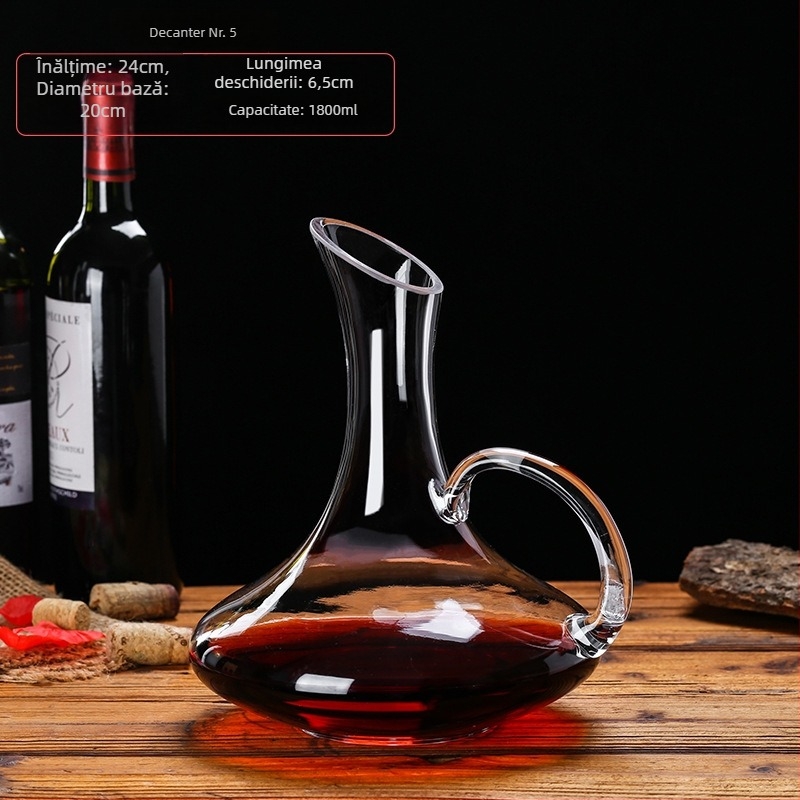 Decantor din cristal pentru vin, stil european, capacitate 1000 ml sau mai mult, design modern minimalist