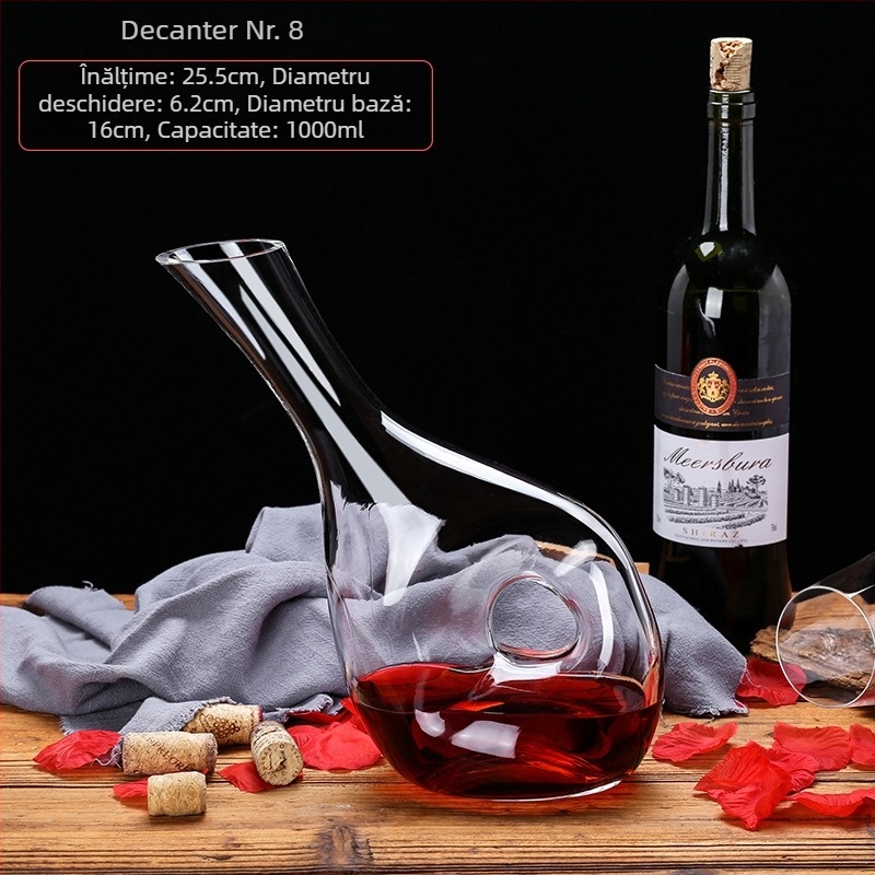 Decantor din cristal pentru vin, stil european, capacitate 1000 ml sau mai mult, design modern minimalist