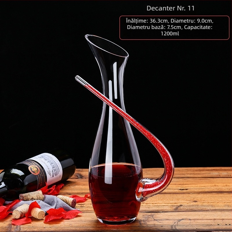 Decantor din cristal pentru vin, stil european, capacitate 1000 ml sau mai mult, design modern minimalist