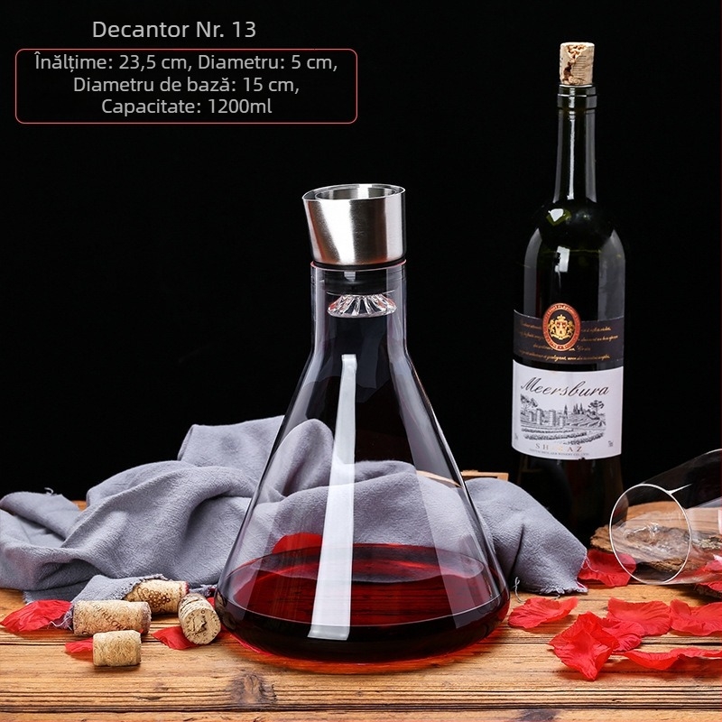 Decantor din cristal pentru vin, stil european, capacitate 1000 ml sau mai mult, design modern minimalist
