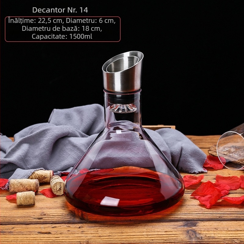 Decantor din cristal pentru vin, stil european, capacitate 1000 ml sau mai mult, design modern minimalist