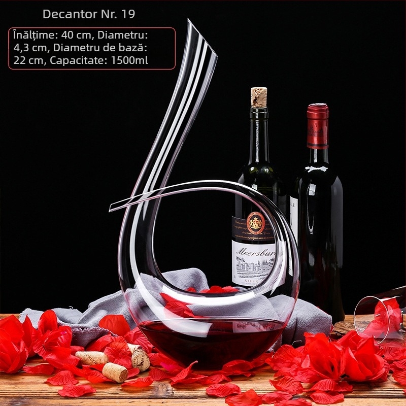 Decantor din cristal pentru vin, stil european, capacitate 1000 ml sau mai mult, design modern minimalist