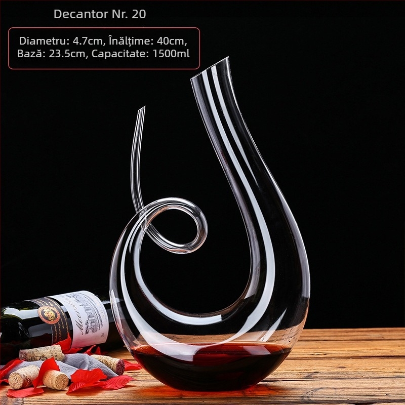 Decantor din cristal pentru vin, stil european, capacitate 1000 ml sau mai mult, design modern minimalist