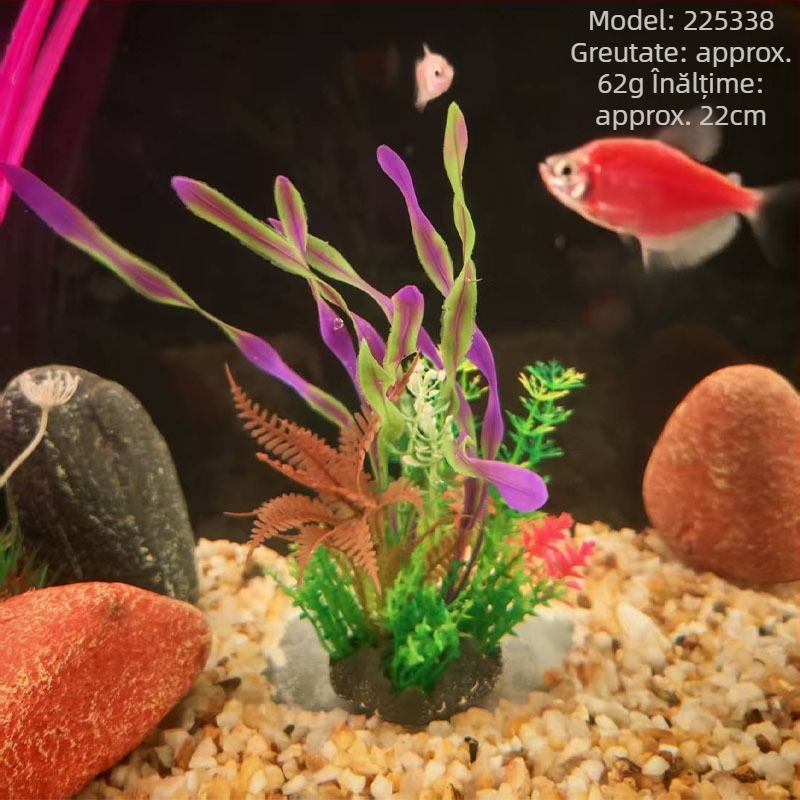 Plante simulate pentru acvariu din PE – stil iarbă artificială, decor pentru acvariu, brand Beautiful scenery, greutate 62–65 g
