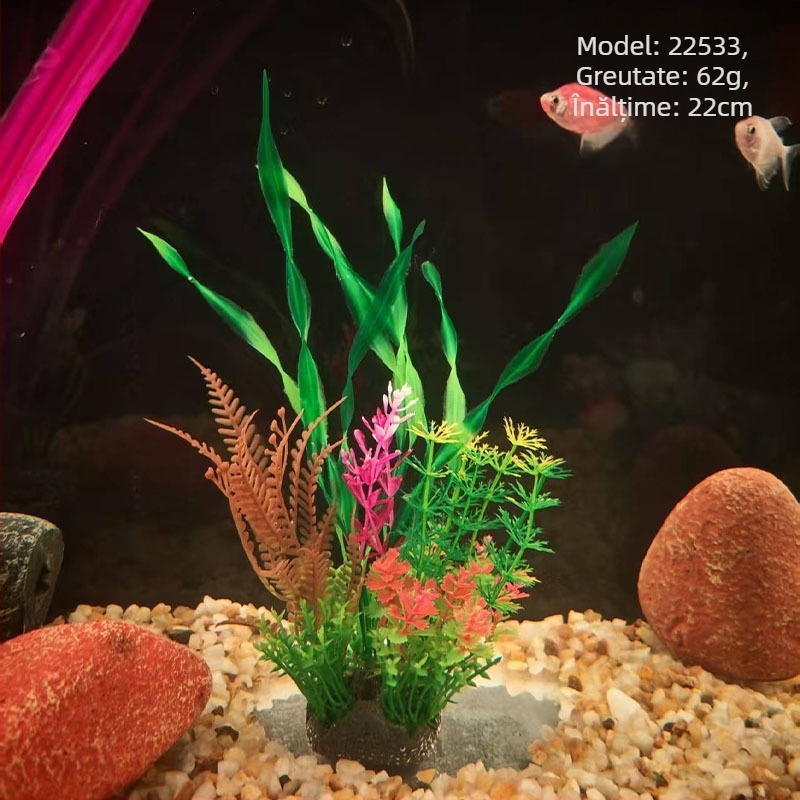 Plante simulate pentru acvariu din PE – stil iarbă artificială, decor pentru acvariu, brand Beautiful scenery, greutate 62–65 g