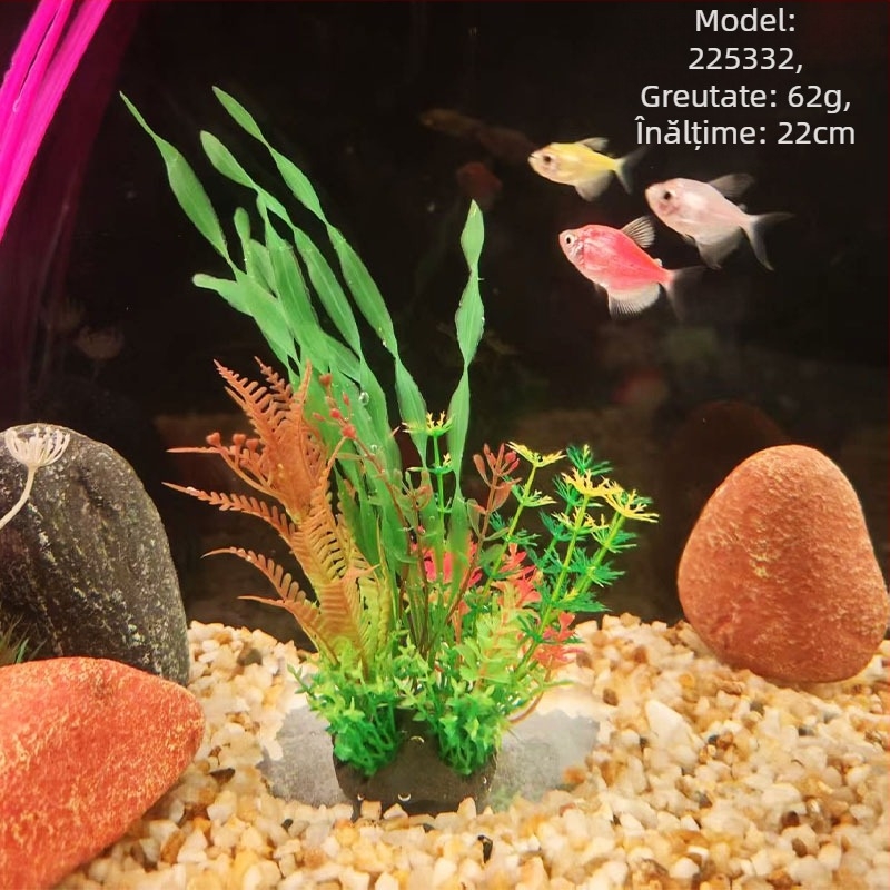 Plante simulate pentru acvariu din PE – stil iarbă artificială, decor pentru acvariu, brand Beautiful scenery, greutate 62–65 g