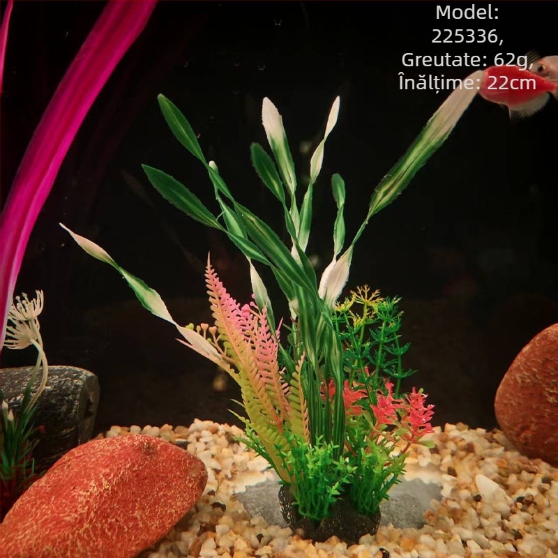 Plante simulate pentru acvariu din PE – stil iarbă artificială, decor pentru acvariu, brand Beautiful scenery, greutate 62–65 g