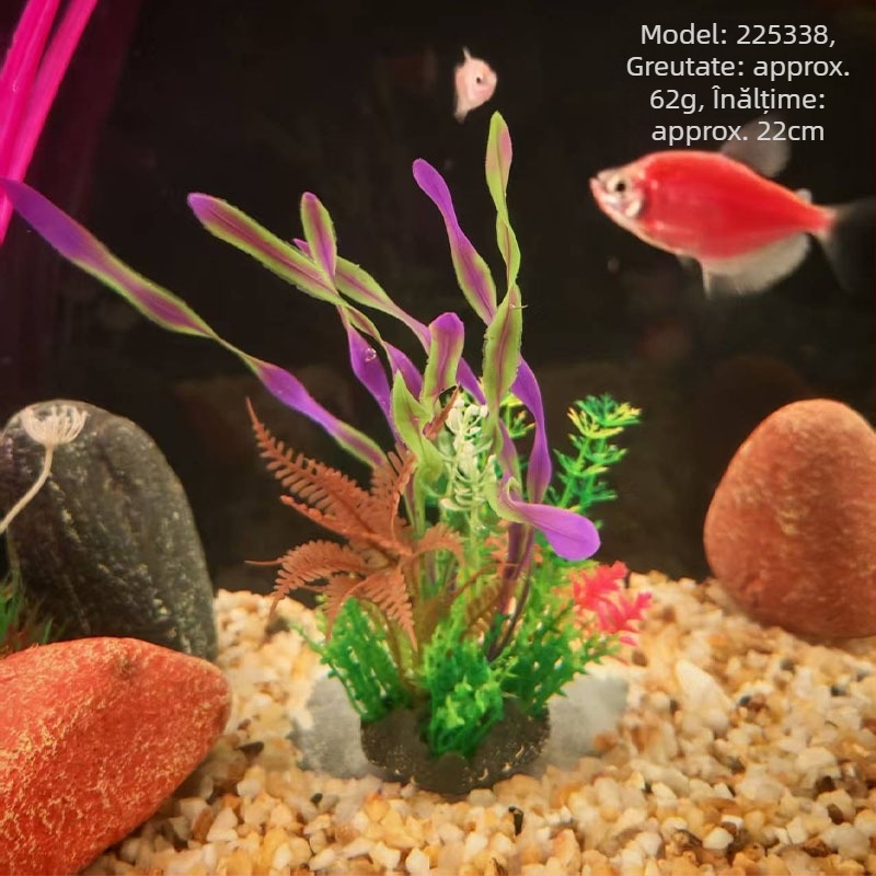 Plante simulate pentru acvariu din PE – stil iarbă artificială, decor pentru acvariu, brand Beautiful scenery, greutate 62–65 g