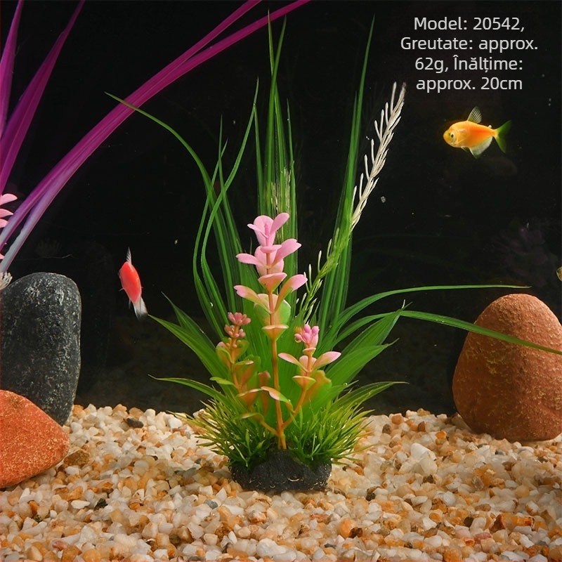 Plante simulate pentru acvariu din PE – stil iarbă artificială, decor pentru acvariu, brand Beautiful scenery, greutate 62–65 g