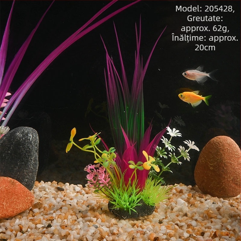 Plante simulate pentru acvariu din PE – stil iarbă artificială, decor pentru acvariu, brand Beautiful scenery, greutate 62–65 g