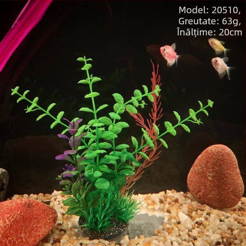Plante simulate pentru acvariu din PE – stil iarbă artificială, decor pentru acvariu, brand Beautiful scenery, greutate 62–65 g