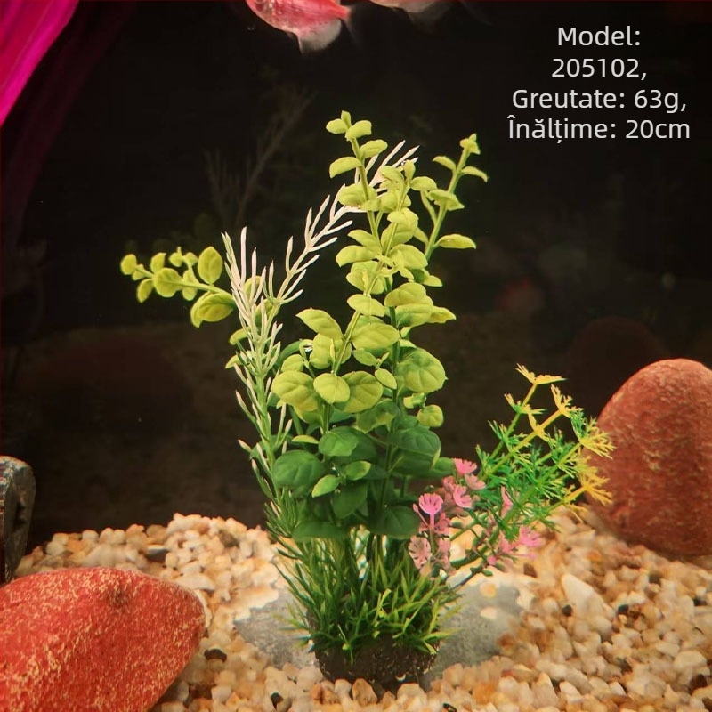 Plante simulate pentru acvariu din PE – stil iarbă artificială, decor pentru acvariu, brand Beautiful scenery, greutate 62–65 g