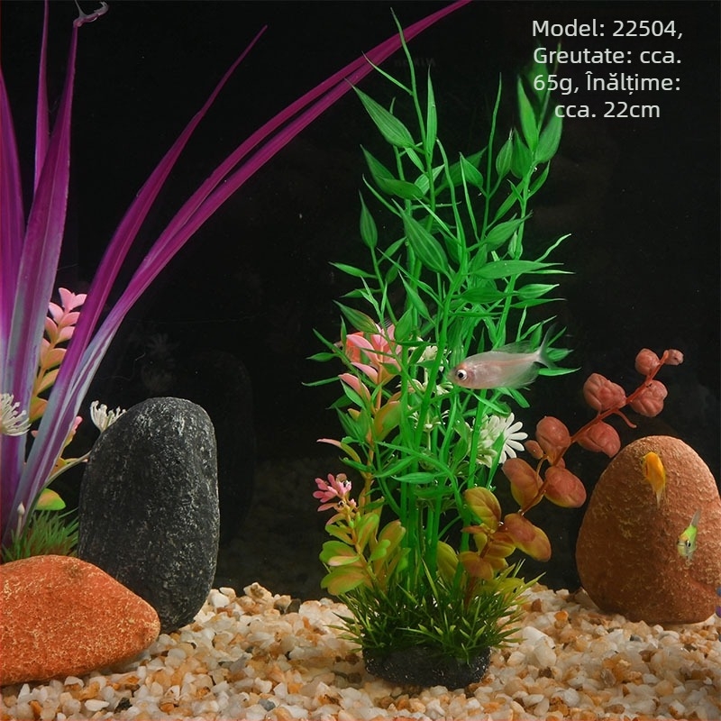 Plante simulate pentru acvariu din PE – stil iarbă artificială, decor pentru acvariu, brand Beautiful scenery, greutate 62–65 g