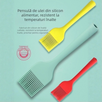 Perie din silicon pentru ulei pentru clătite, grătar și coacere, rezistentă la temperaturi înalte, fără desprinderea firelor, silicon alimentar (Înaltă temperatură; Fără desprinderea firelor; Silicon alimentar)