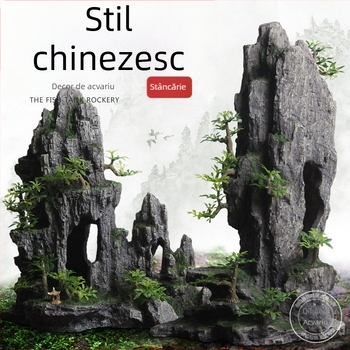 Set decor pentru acvariu din rășină; stil rockery; pentru amenajarea acvariului