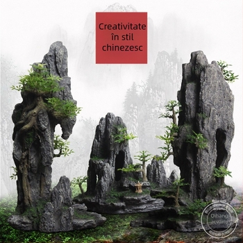 Set decor pentru acvariu din rășină; stil rockery; pentru amenajarea acvariului