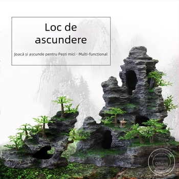 Set decor pentru acvariu din rășină; stil rockery; pentru amenajarea acvariului