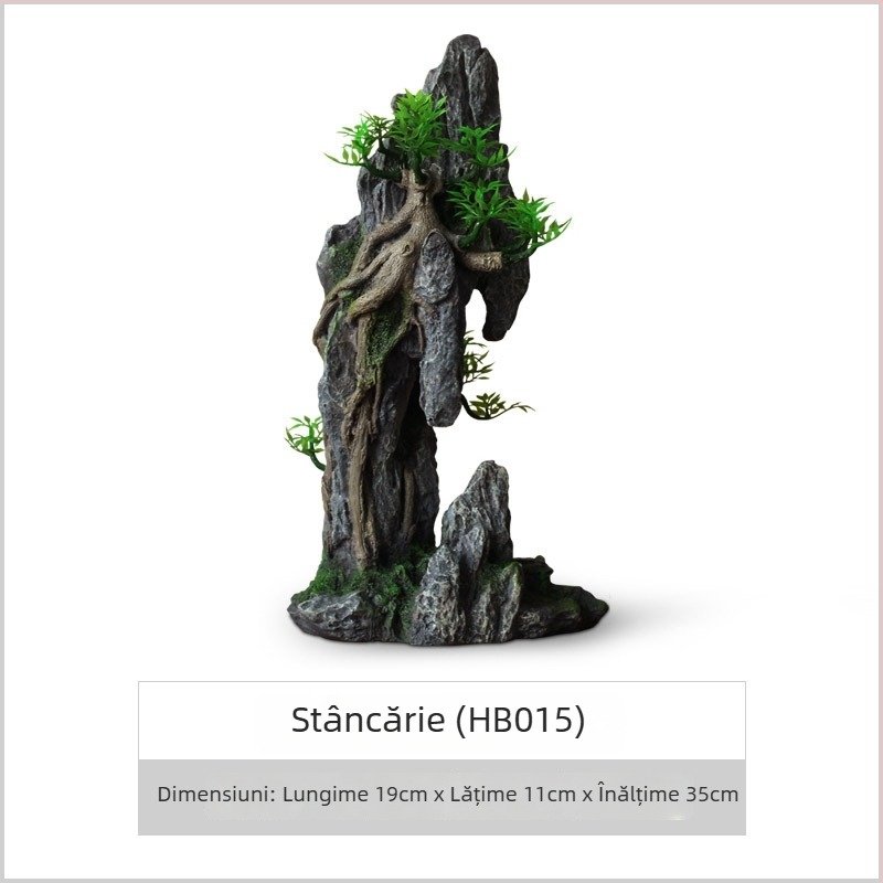 Set decor pentru acvariu din rășină; stil rockery; pentru amenajarea acvariului