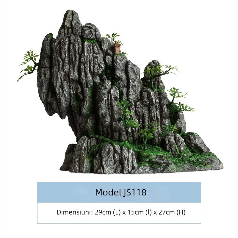 Set decor pentru acvariu din rășină; stil rockery; pentru amenajarea acvariului