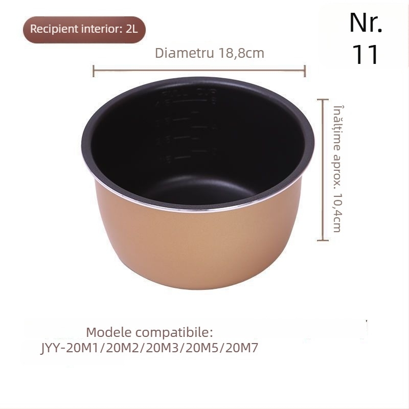 Caserolă Joyoung compatibilă – vas interior cu fund din compozit multistrat, capacitate 1 L, compatibil cu aragazul pe gaz, rezistență la temperaturi înalte, modelul 007