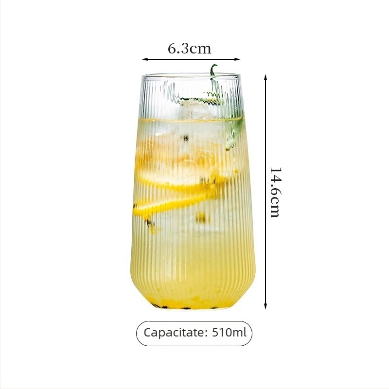 Pahar de vin - sticlă turnată manual, stil modern minimalist, fără mâner, construcție cu un singur strat, rezistent la temperaturi înalte, cu logo imprimat