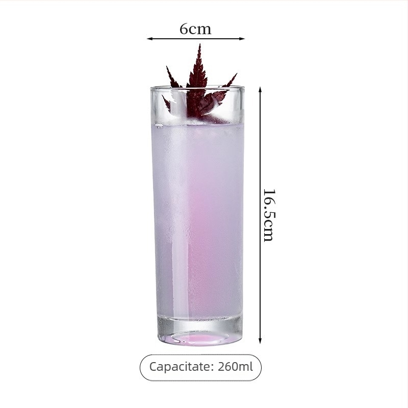 Pahar de vin - sticlă turnată manual, stil modern minimalist, fără mâner, construcție cu un singur strat, rezistent la temperaturi înalte, cu logo imprimat