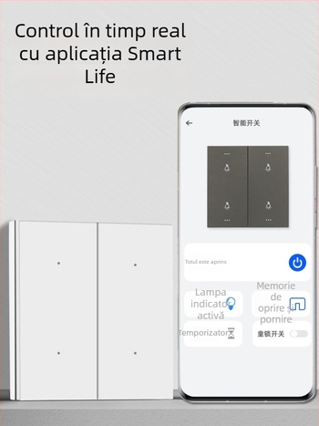 HiLink panou inteligent de întrerupătoare, patru canale, panou PC rezistent la temperaturi înalte, telecomandă wireless și control vocal pentru întreaga casă