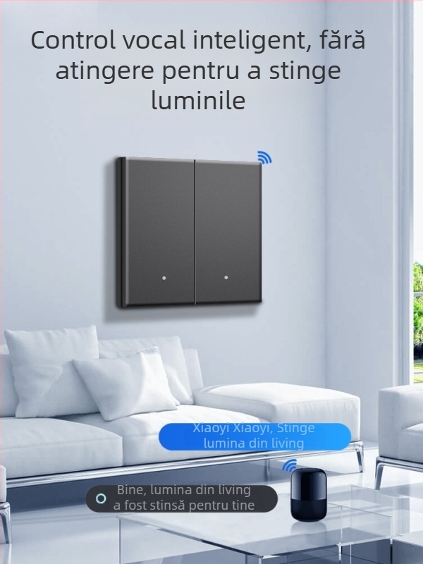 HiLink panou inteligent de întrerupătoare, patru canale, panou PC rezistent la temperaturi înalte, telecomandă wireless și control vocal pentru întreaga casă