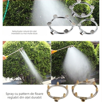 Duza atomizatoare de pulverizare cu inel, multi-jet, anti-vânt și reglabilă (Tip: ceainic/udare/duș cap; Material: OTHER; Brand: OTHER; Importat: Nu)