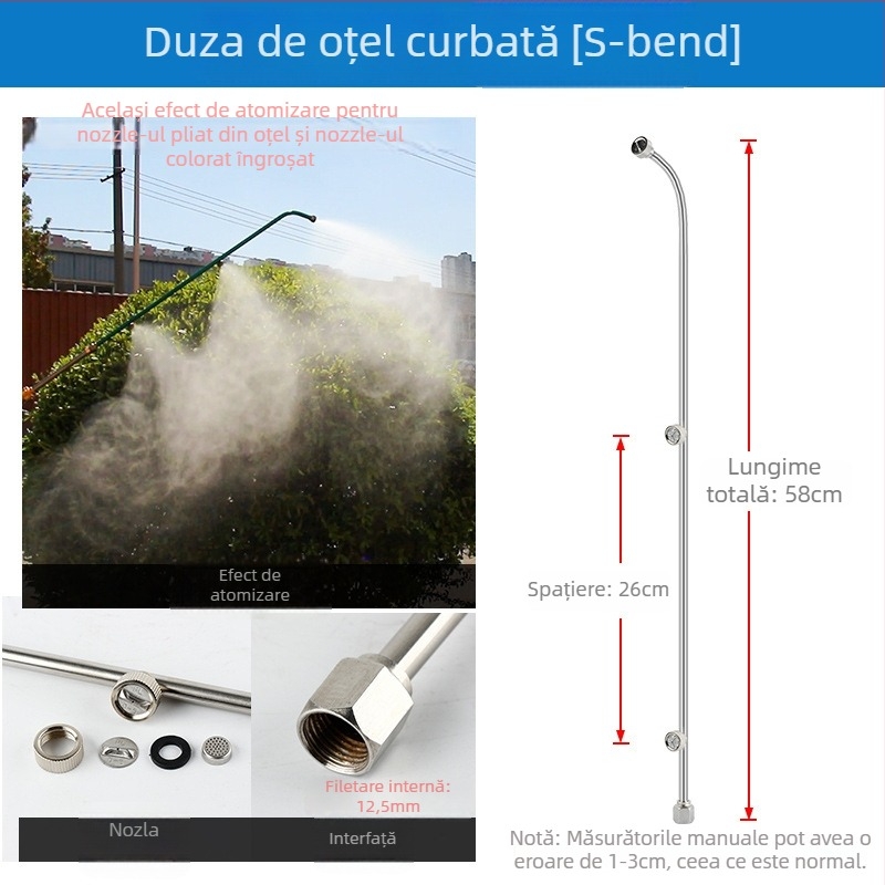 Duza atomizatoare de pulverizare cu inel, multi-jet, anti-vânt și reglabilă (Tip: ceainic/udare/duș cap; Material: OTHER; Brand: OTHER; Importat: Nu)