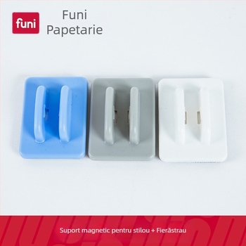 Radieră magnetică pentru tablă Funi BC-3366, cu buzunar pentru pix și clips pentru pixuri pe bază de apă
