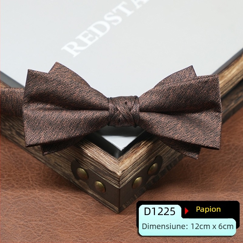 Papion pentru bărbați, stil coreean, formă săgeată, model geometric, țesătură jacquard