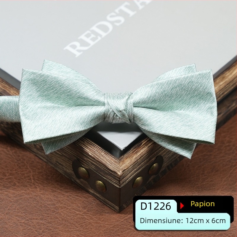 Papion pentru bărbați, stil coreean, formă săgeată, model geometric, țesătură jacquard