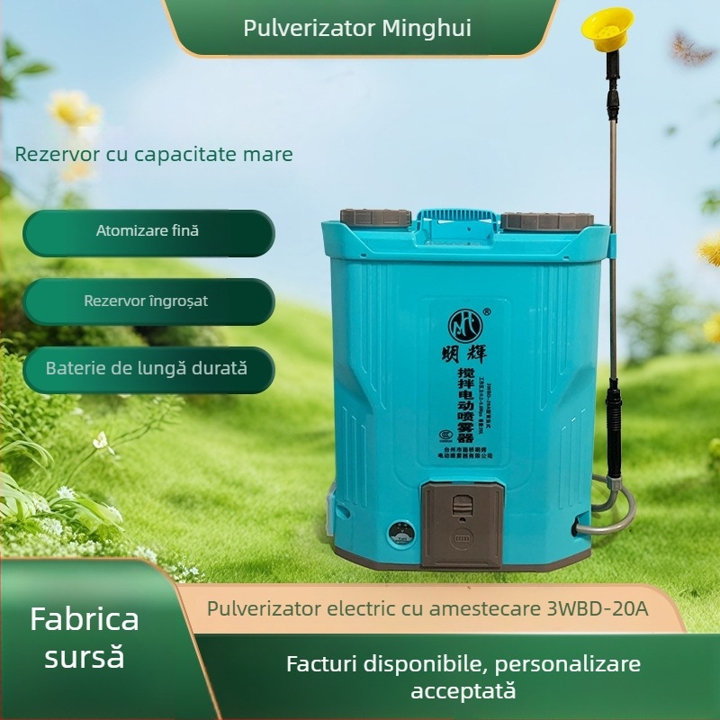Stropitor electric tip rucsac pentru protecția plantelor, presiune înaltă, amestecare automată, baterie de înaltă tensiune, pulverizator inteligent pentru pesticide