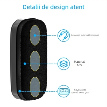 Radieră magnetică pentru tablă albă, cu suprafață Velur și spate ABS, set pentru tablă uscată (Eraser 06)