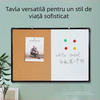 Combo tablă albă și tablă cu plută pentru perete cu fotografii, notițe și calendar — panou cu o singură față