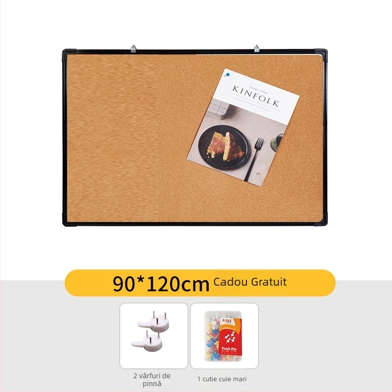 Combo tablă albă și tablă cu plută pentru perete cu fotografii, notițe și calendar — panou cu o singură față