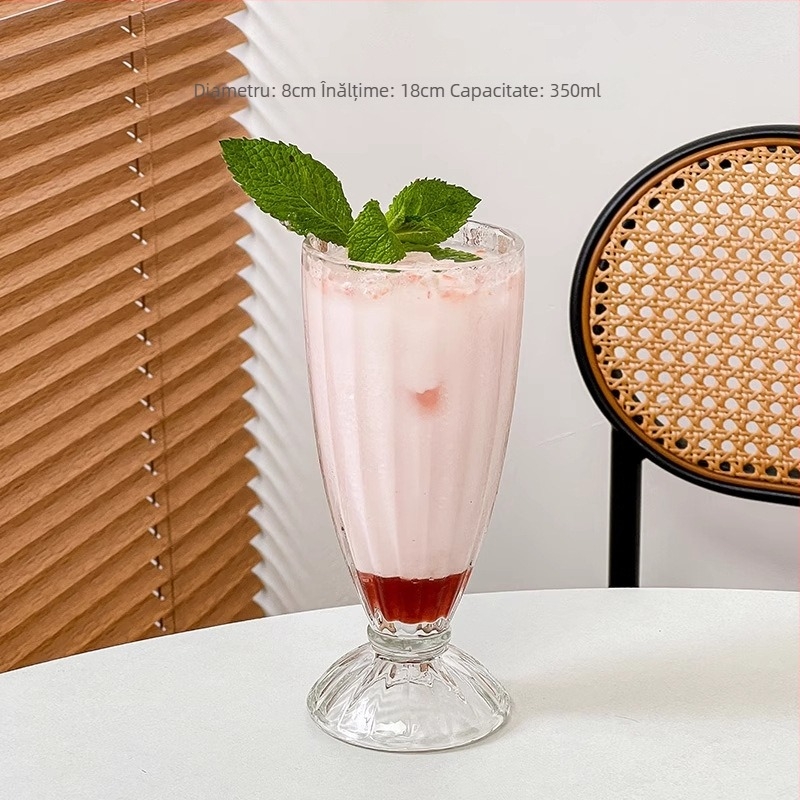 Pahar de cocktail, stil hurricane, din sticlă, simplitate modernă, personalizare disponibilă și imprimare logo