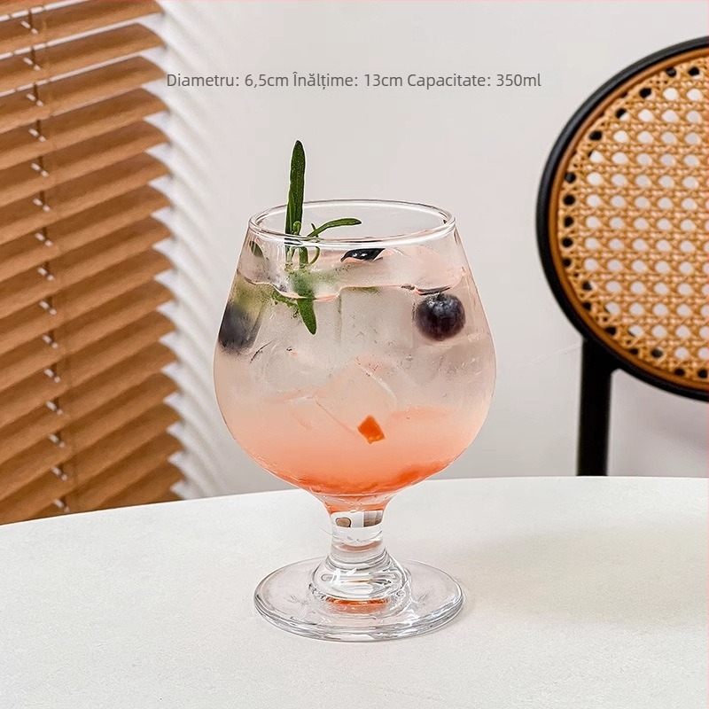 Pahar de cocktail, stil hurricane, din sticlă, simplitate modernă, personalizare disponibilă și imprimare logo