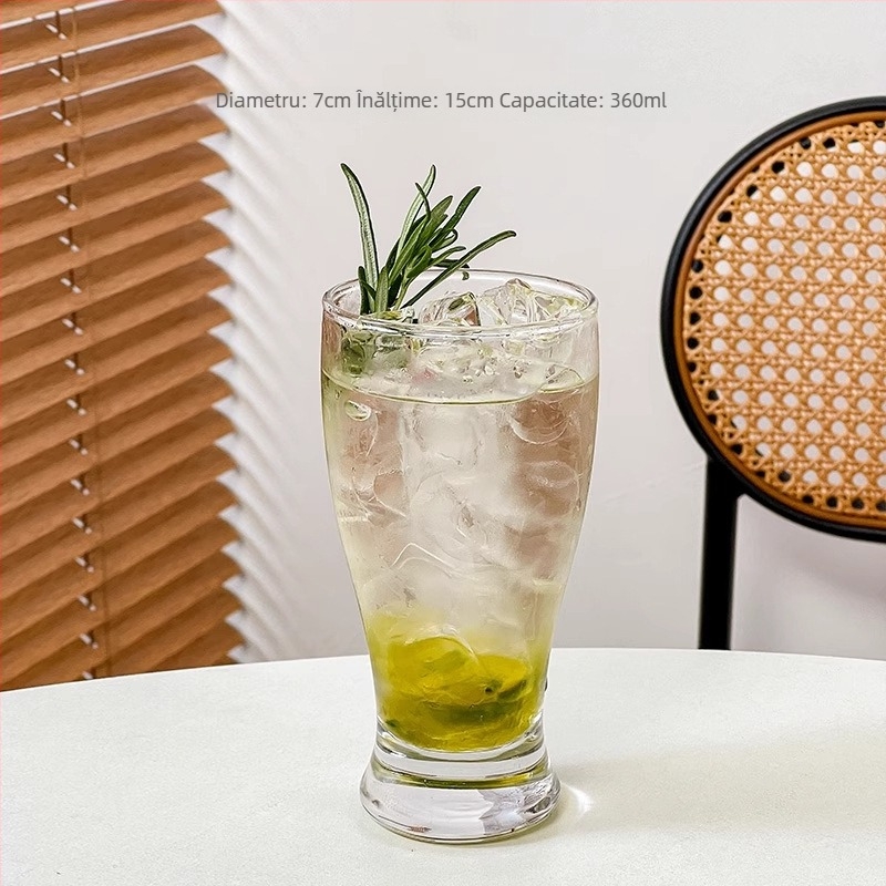 Pahar de cocktail, stil hurricane, din sticlă, simplitate modernă, personalizare disponibilă și imprimare logo