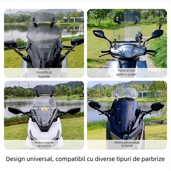 Parbriz motociclet Jin qilong – parbriz mic înălțit, anti vânt, compatibil universal cu Honda, BMW, Kawasaki, Yamaha, model X