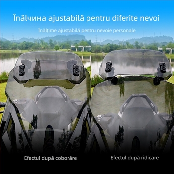 Parbriz motociclet Jin qilong – parbriz mic înălțit, anti vânt, compatibil universal cu Honda, BMW, Kawasaki, Yamaha, model X