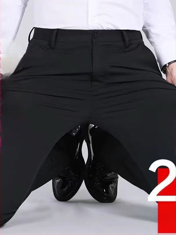 Pantaloni bărbați, stil domn de afaceri, croială lejeră, bumbac 80%, pentru toate anotimpurile