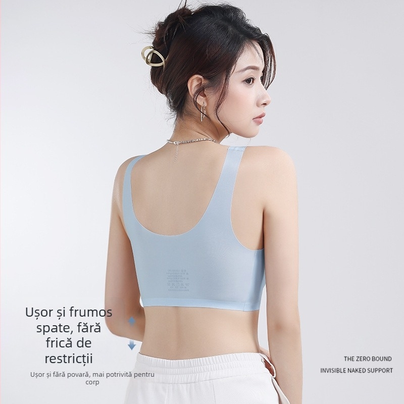 Sutien wireless fără armături, cu cupă integrată, ultra-subțire, respirabil