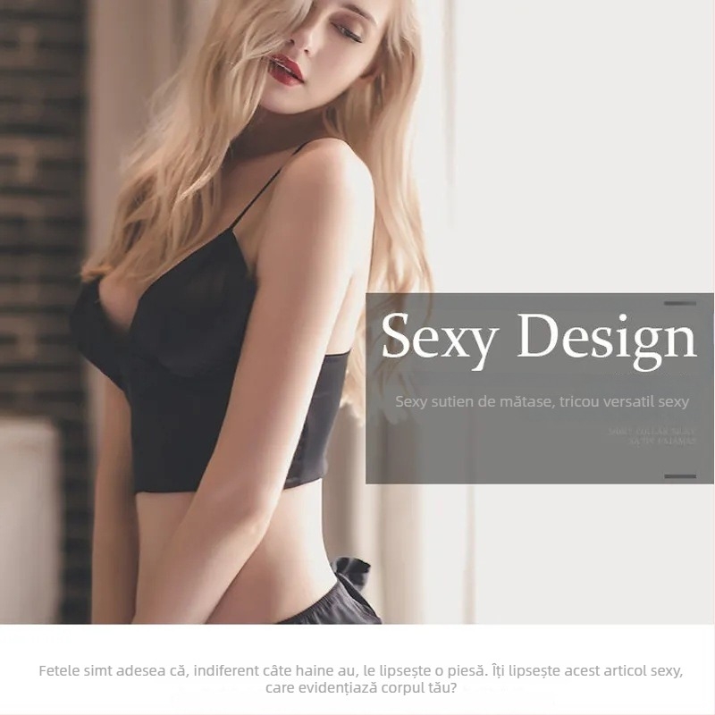 Bustier satin fără bretele, închis la spate, cupe 3/4, material nylon-spandex