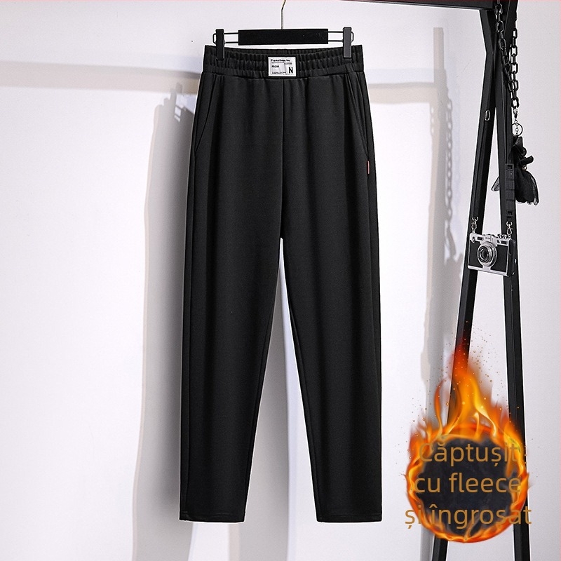 Pantaloni casual cu croială strâmtă, poliester micro-elastic, țesătură roman, primăvara 2023