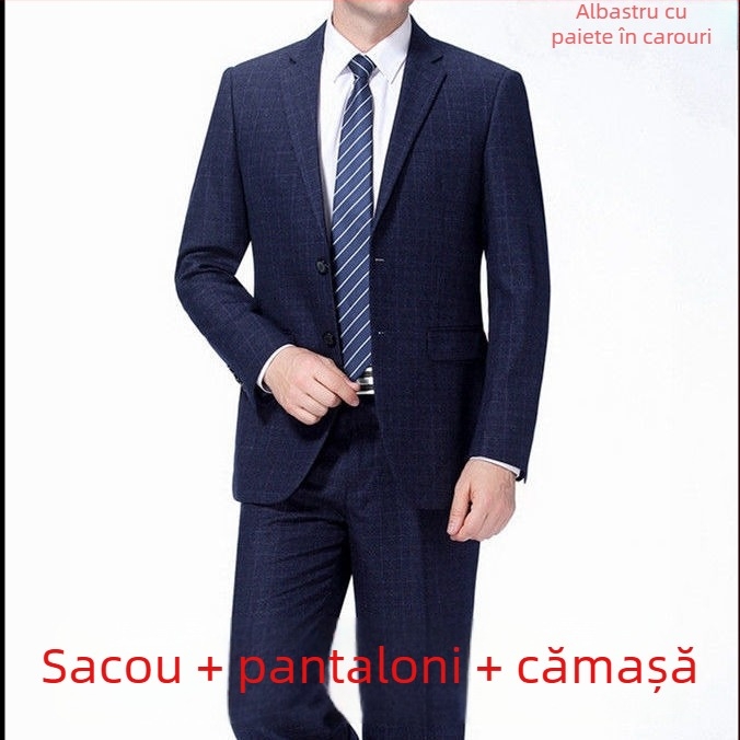 Costum bărbătesc pentru banchet și nuntă — Slim fit, rever plat, trei nasturi, corduroy cu in, primăvara 2025