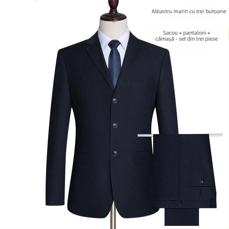 Costum bărbătesc pentru banchet și nuntă — Slim fit, rever plat, trei nasturi, corduroy cu in, primăvara 2025