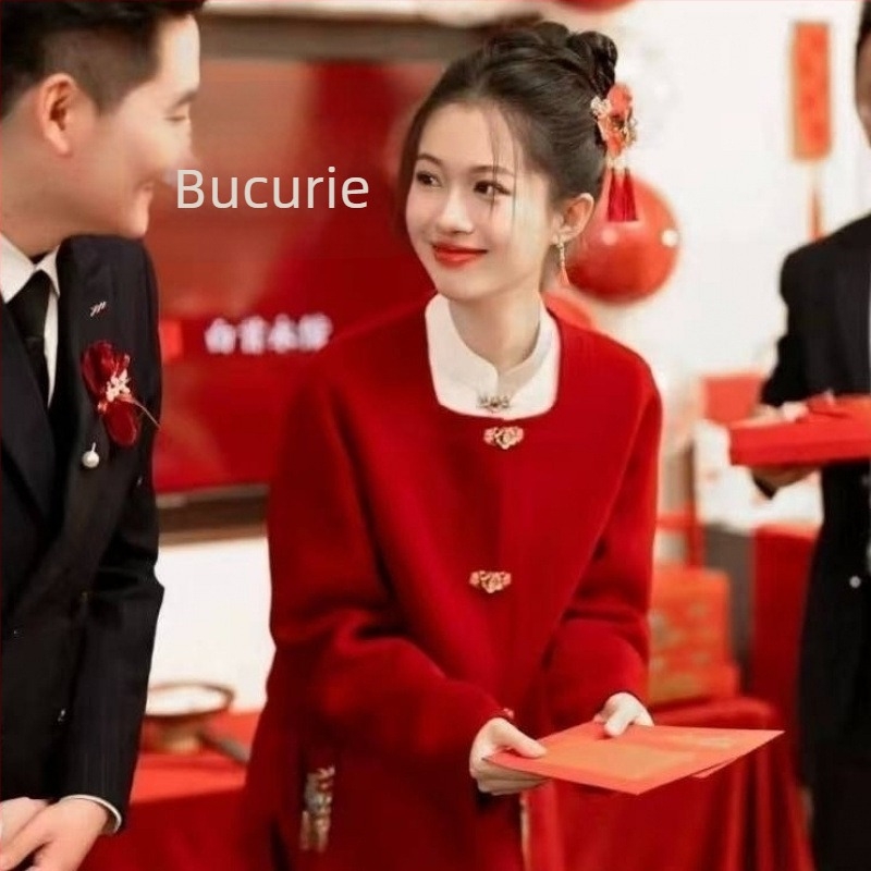 Costum cu fustă din lână, fustă lungă, mâneci lungi — iarna 2024